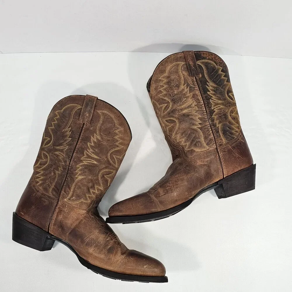 Laredo Birchwood 68452 Mens 16 D Brown Distressed Leather Western Cowboy Boots